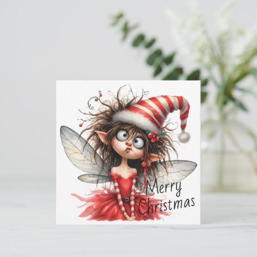 Curious Christmas Fairy – Holiday Card (Staand voorkant)