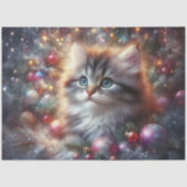 Curious Christmas Tree Kat Decoupage Tissuepapier (Voorkant)