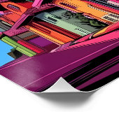 Curious Colossus: De gigantische kat in de buurt Perfect Poster (Hoek)