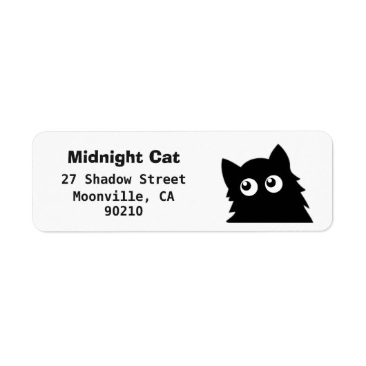 Curious Cute Cat Black Cat Return Address Labels (Voorkant)