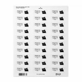 Curious Cute Cat Black Cat Return Address Labels (Full Sheet)