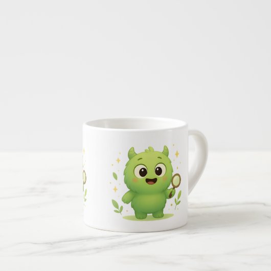 Curious Explorer Monster Kids Mug Espresso Kop (Voorkant rechts)