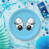 Curious Eye Blue Paper Borden -  Papieren Bordje (Feest)