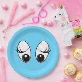 Curious Eye Blue Paper Borden -  Papieren Bordje (Feest)