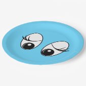 Curious Eye Blue Paper Borden -  Papieren Bordje (Gekanteld)
