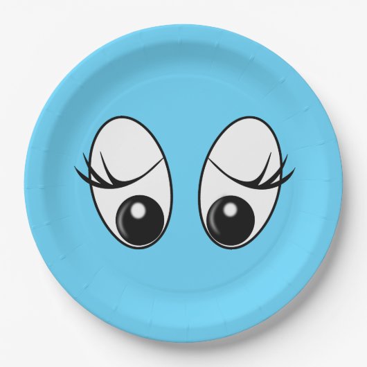 Curious Eye Blue Paper Borden -  Papieren Bordje (Voorkant)