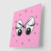 Curious Eyes Custom Colors Wall Clock Vierkante Klok (Hoek)