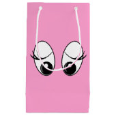Curious Eyes Grappig Roze Gift Bag -  Klein Cadeauzakje (Voorkant)