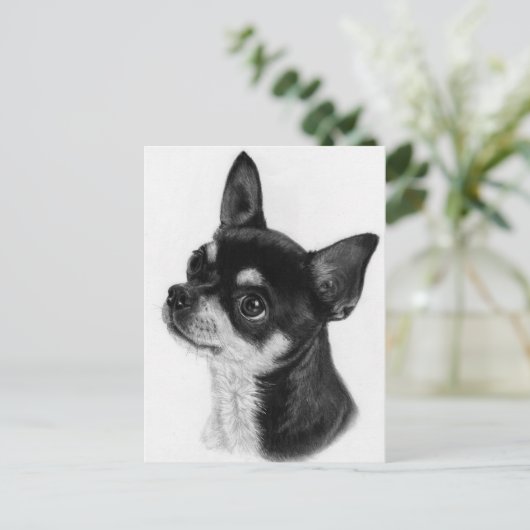Curious Eyes - Hand Painted Chihuahua Briefkaart (Staand voorkant)