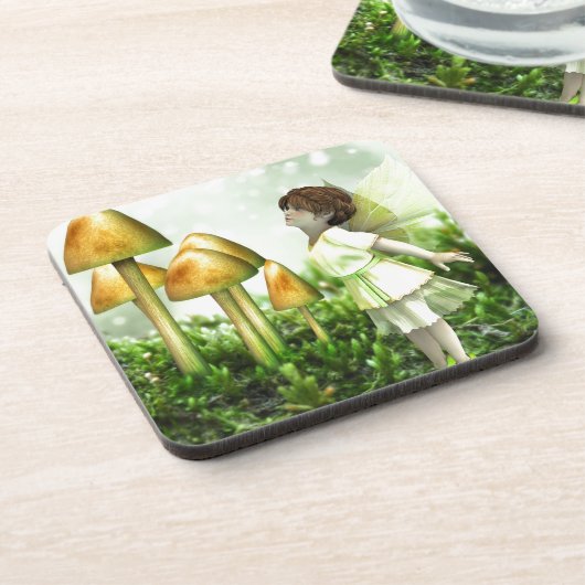 Curious Fairy - Fairy and Toadstools Drankjes Onderzetter (Linkerzijde)