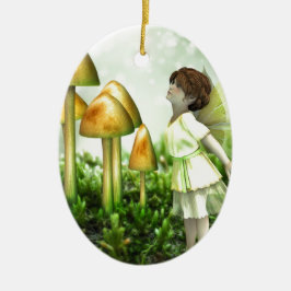Curious Fairy - Fairy and Toadstools Keramisch Ornament