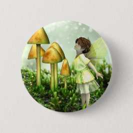 Curious Fairy - Fairy and Toadstools Ronde Button 5,7 Cm