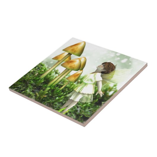 Curious Fairy - Fairy and Toadstools Tegeltje (Zijkant)