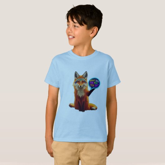 Curious Fox Question Mark T-Shirt (Voorkant volledig)