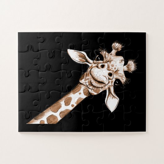 Curious Giraffe  Funny Zoo Animal Costume Gift Legpuzzel (Horizontaal)