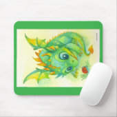 Curious Green Dragon Mouse Pad Muismat (Met muis)