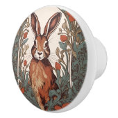 Curious Hare William Morris Inspired Floral Keramische Knop (Rechts)