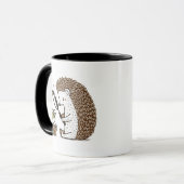 Curious Hedgehog Observing a Bookish Frog Mok (Voorkant links)