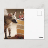 Curious Hyena & Cake Postcard Briefkaart (Achterkant)