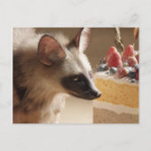 Curious Hyena & Cake Postcard Briefkaart (Voorkant)