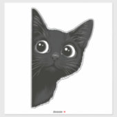 Curious Kitty Cat Peek Funny Sticker (Vel)