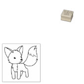 Curious Little Fox 1x1 Rubberstempel (Gestempeld)