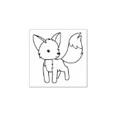Curious Little Fox 1x1 Rubberstempel (Afrduk)