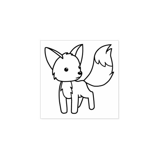 Curious Little Fox 1x1 Rubberstempel (Afrduk)