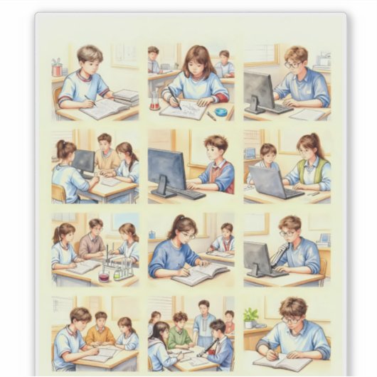 Curious Minds school Sticker (Voorkant)