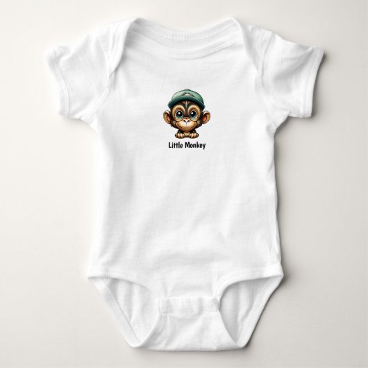 Curious Monkey met groen Pet Romper (Voorkant)