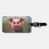 Curious Pig with Barn Custom Bagagelabel (Voorkant horizontaal)