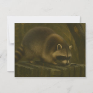 Curious Raccoon – Realistic Forest Wildlife Briefkaart