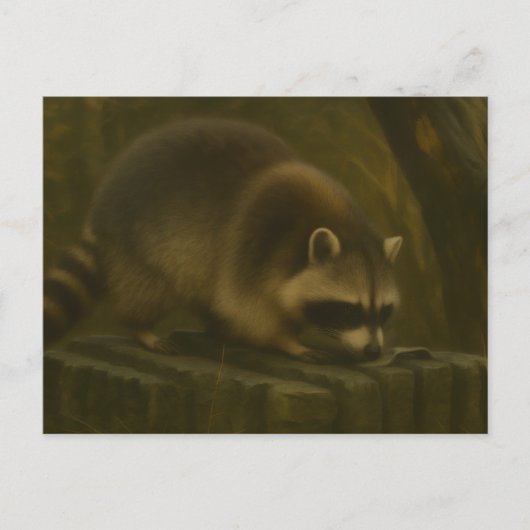 Curious Raccoon – Realistic Forest Wildlife Briefkaart (Voorkant)