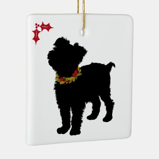 Curious Scuffy Mutt Christmas Keramisch Ornament (Rechts)
