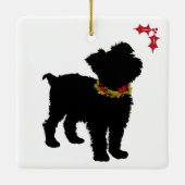Curious Scuffy Mutt Christmas Keramisch Ornament (Achterkant)