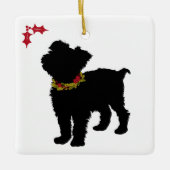 Curious Scuffy Mutt Christmas Keramisch Ornament (Voorkant)