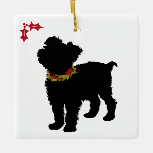 Curious Scuffy Mutt Christmas Keramisch Ornament (Voorkant)