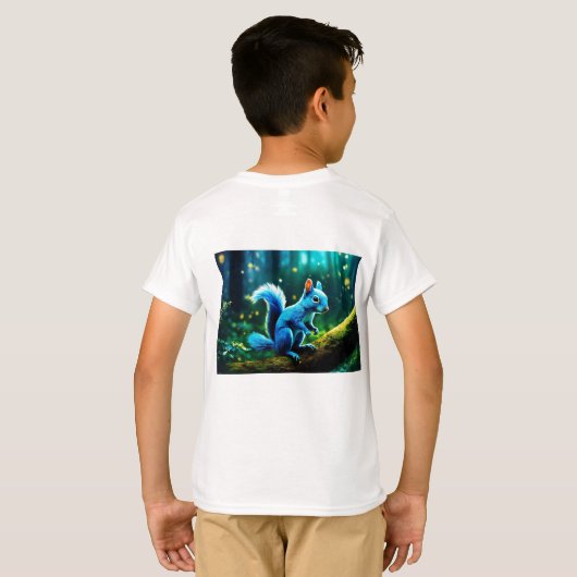 Curious Squirrel in het Park T-Shirt Design (Achterkant volledig)