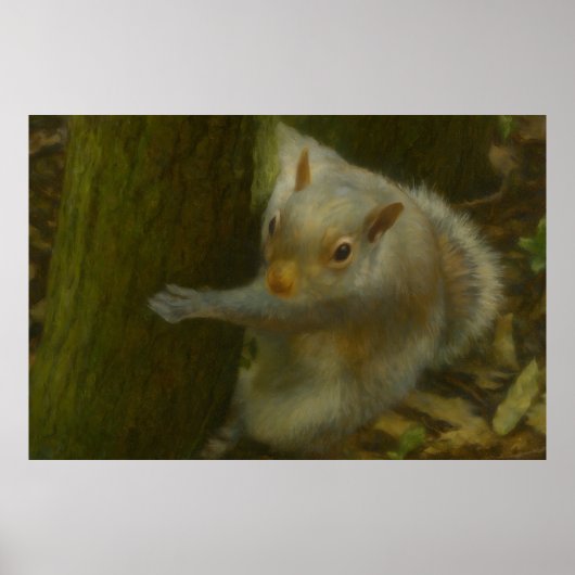 Curious Squirrel – Woodland Wildlife Art Poster (Voorkant)