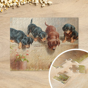 Curious Teckel Puppies   Carl Reichert Legpuzzel