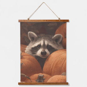 Curious Wasbeer Pompoenveld Herfst Muur Kunst Hangend Wandkleed