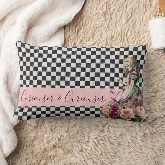 Curiouser en Curiouser Alice in Wonderland Pillow Kussen (Deken)
