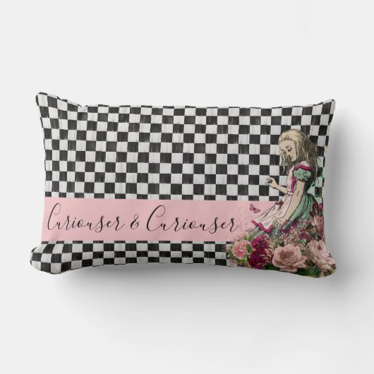 Curiouser en Curiouser Alice in Wonderland Pillow Kussen (Voorkant)