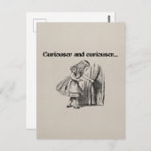 Curiouser en Curiouser Alice Met Sleutel Briefkaart (Voorkant / Achterkant)
