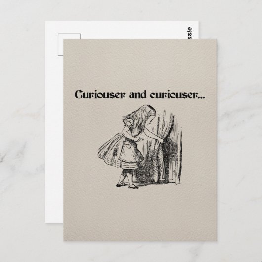 Curiouser en Curiouser Alice Met Sleutel Briefkaart (Voorkant / Achterkant)