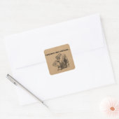 Curiouser en Curiouser Alice Met Sleutel Vierkante Sticker (Envelop)