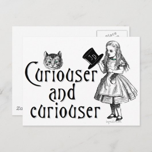 Curiouser en curiouser briefkaart (Voorkant / Achterkant)