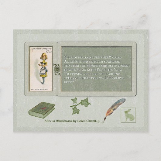 Curiouser en Curiouser Briefkaart (Voorkant)