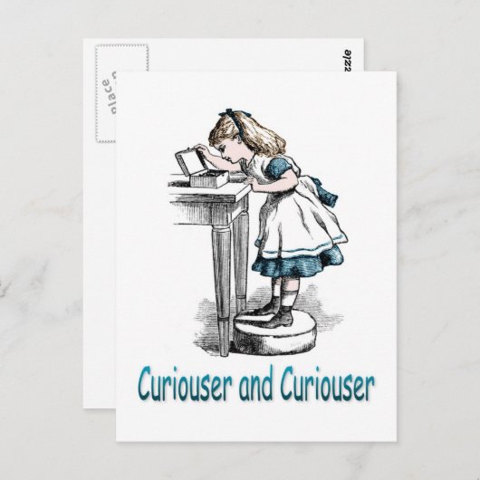 Curiouser en Curiouser Briefkaart (Voorkant / Achterkant)