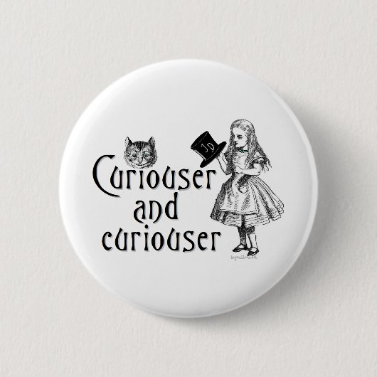 Curiouser en curiouser ronde button 5,7 cm (Voorkant)